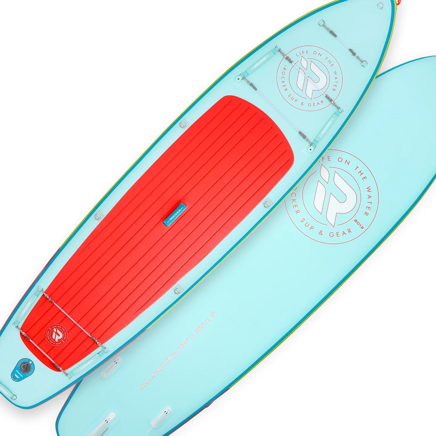 iROCKER All Around 11 7.0 Inflatable Stand Up Paddle Board Premium SUP and Accessories - Made for All Skill Levels - Speed and Stability