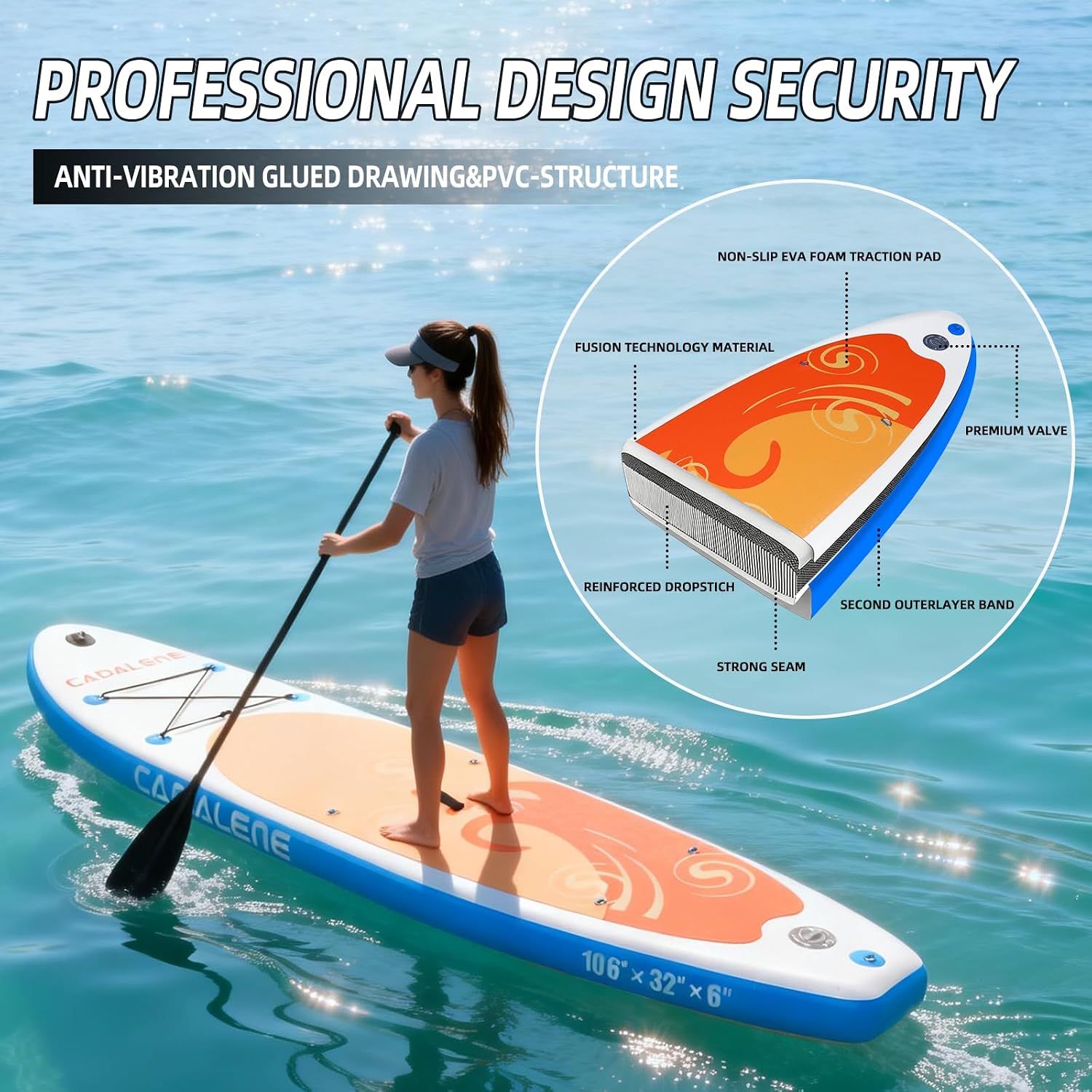 Inflatable Stand Up Paddle Board with SUP Accessories, Anti-Slip EVA Deck, Family-Friendly SUP Boards for Adults & Youth of All Skill Levels, Versatile Yoga Paddle Board