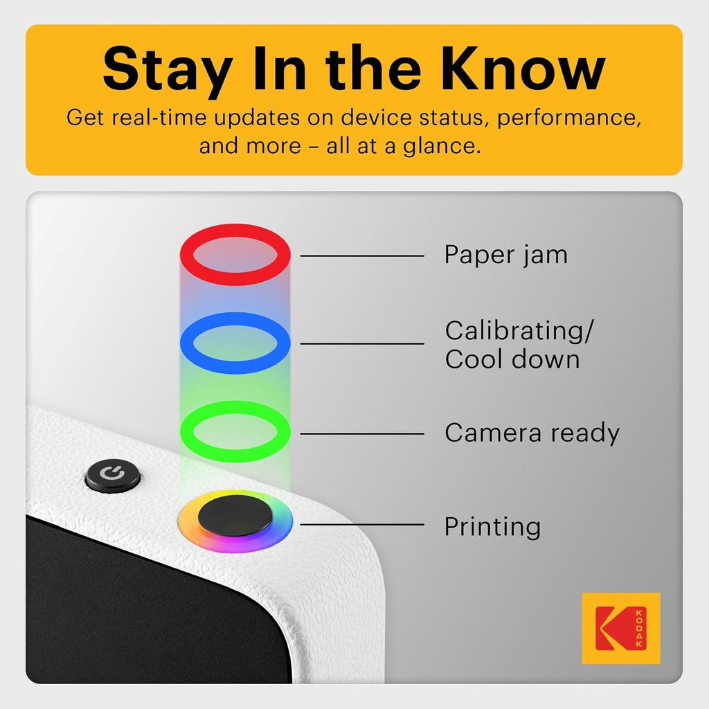 Kodak Printomatic+ Full Color Instant Print Digital Camera Gift Bundle + Case + Zink 2x3 Sticky Back Photo Paper 20pk + Album + Sticker Sets + Sticker Frames + Hanging Frames + Markers Black