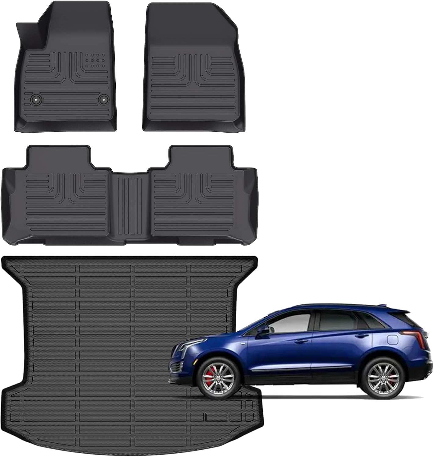 Floor Mats for Cadillac XT5 2017-2026, TPE All Weather Car Mats with Cargo Liner Accessories