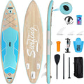 YUSING 11' Inflatable Stand Up Paddle Board with Kayak Seat, Non-Slip Deck SUP Paddle Board with Premium Kayak and SUP Accessories & Backpack, Portable Standing Boat for Youth & Adult