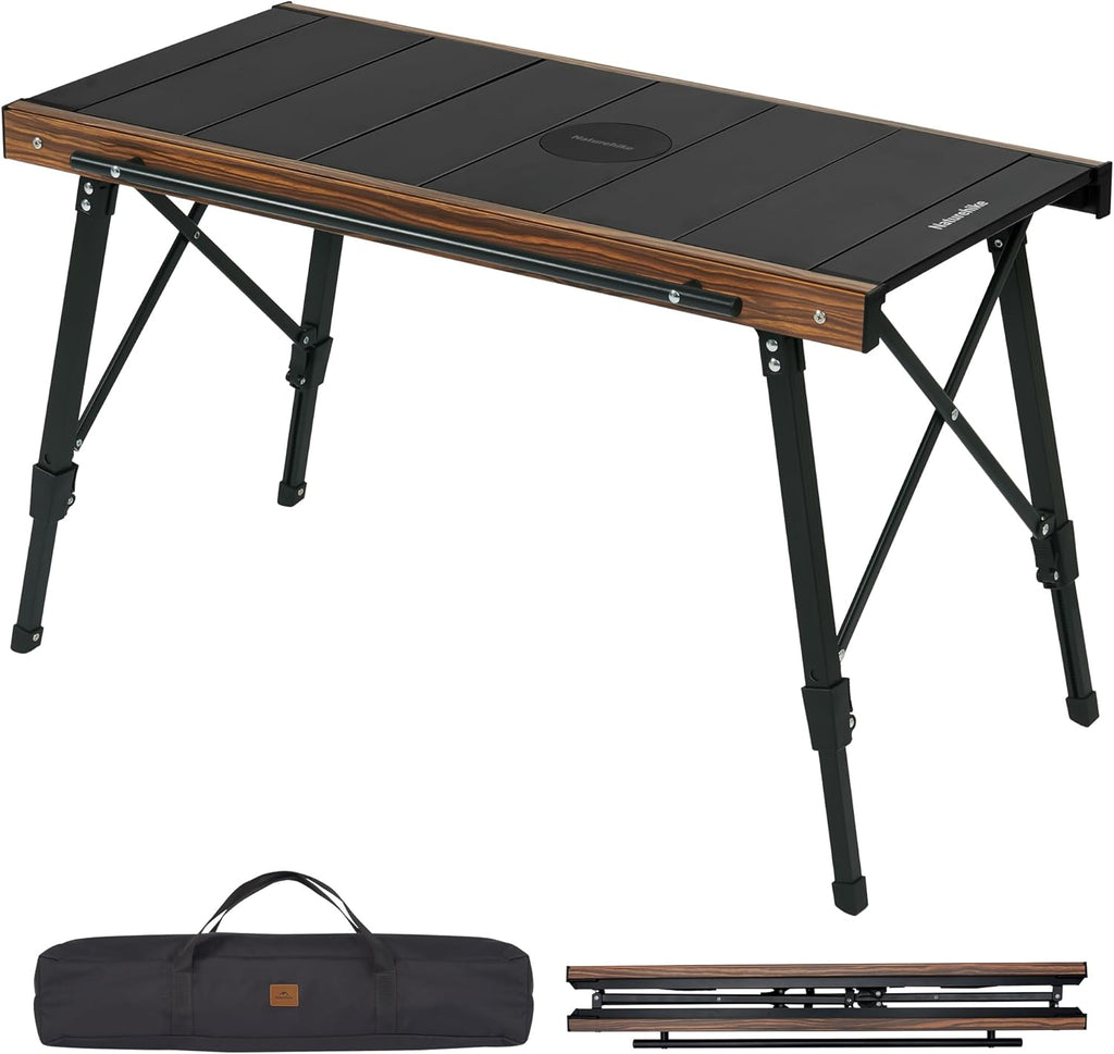 Naturehike Upgraded IGT Camping Table, Height Adjustable IGT Cook System, Folding Portable Camp Table for Outdoor Picnic Car RV Trip Patio Backyard BBQ