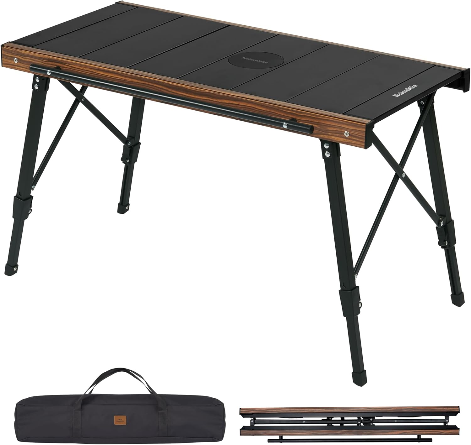 Naturehike Upgraded IGT Camping Table, Height Adjustable IGT Cook System, Folding Portable Camp Table for Outdoor Picnic Car RV Trip Patio Backyard BBQ