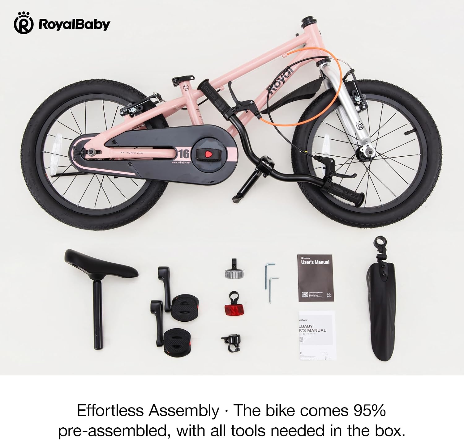 RoyalBaby EZ Fride Kids Bike 16 18 20 Inch, Lightweight Aluminum 2-in-1 Balance to Pedal Bike with One-Key Switch for Boys Girls Ages 4+