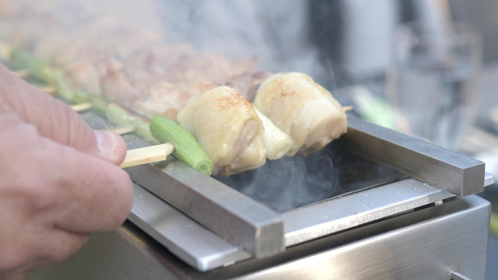 The Bincho Grill 24' Tabletop Yakitori Grill – Japanese Style Charcoal Robata BBQ – Binchotan Grill for Authentic Japanese Grilling – Made from Durable Stainless Steel