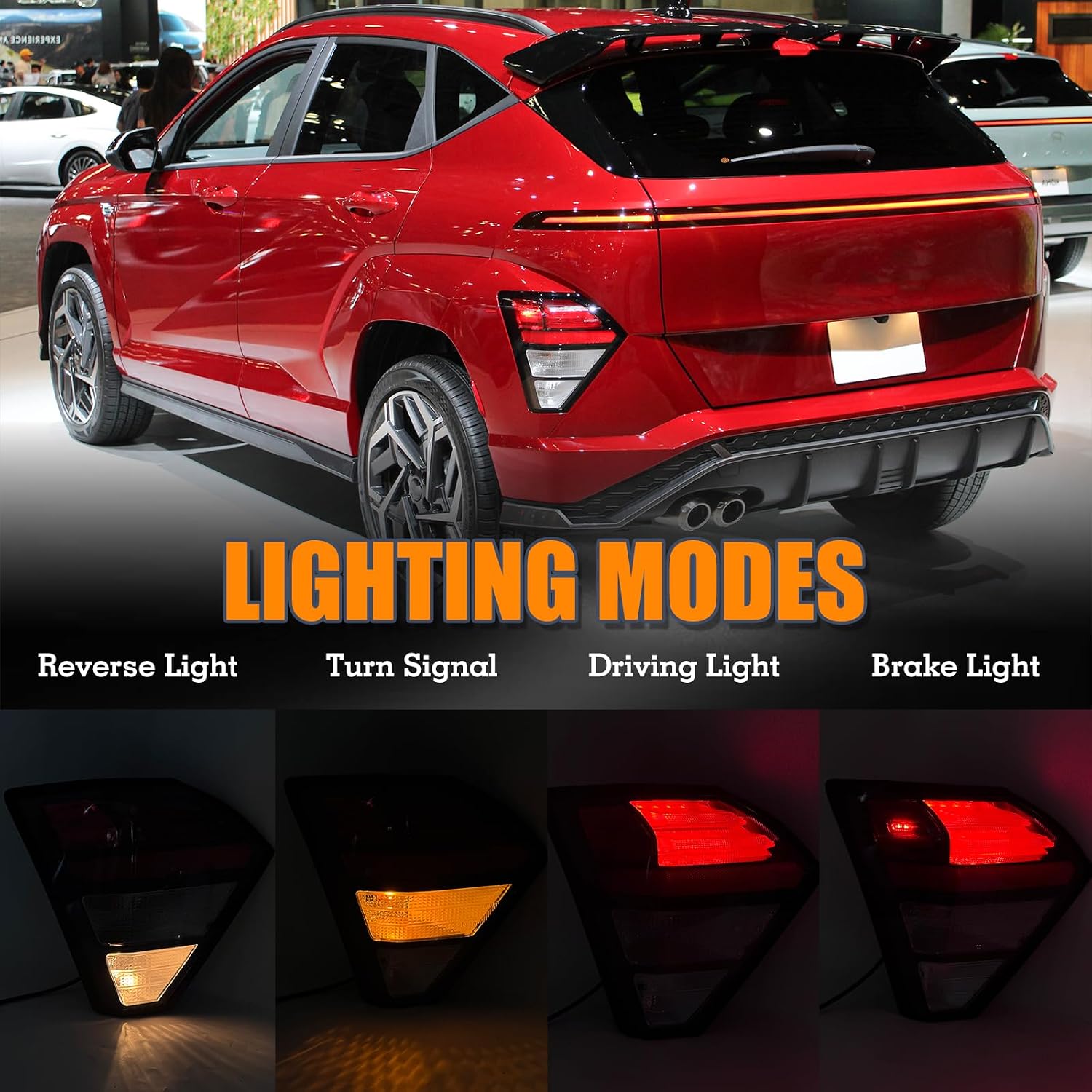Left LED Tail light W/Halogen Turn Signal Assembly Compatible With 2024-2025 Hyundai Kona SE/SEL/N-Line Outer Rear Tail Lamp Left Driver Side 92405-BE020
