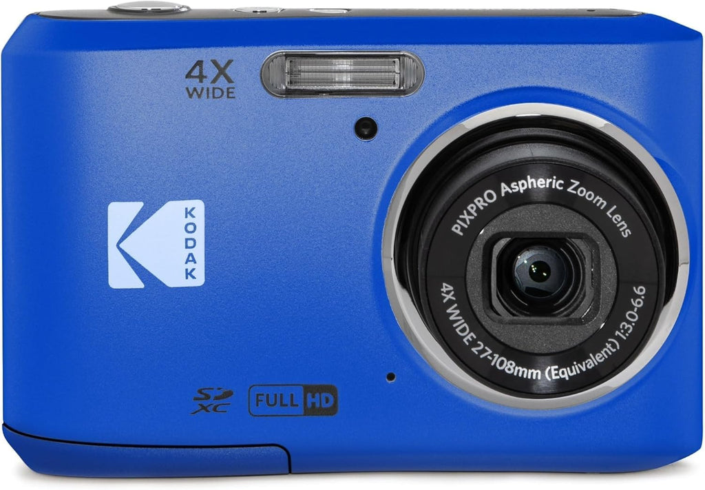 KODAK PIXPRO FZ45 16MP CMOS Sensor Digital Camera 5X Optical Zoom with Sunshine Photo Microfiber Cleaning Cloth (Advanced Bundle, Blue)