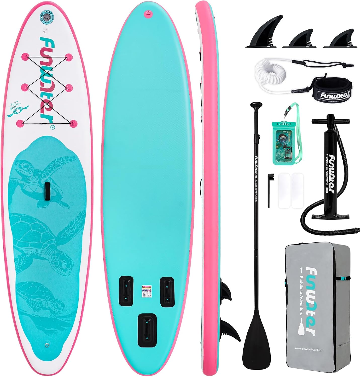 FunWater Inflatable Stand Up Paddle Board 10'6'/11'/11'6' Paddle Board for Adults & Youth, Paddleboards Inflatable with Premium SUP Accessories, Wide Stable, Non-Slip Comfort Deck