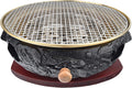 BBQ Barbeque Barbecue Grill, BBQ, Top Korean Smokeless Charcoal Dragon Pattern Cast Iron Grill, Stainless Steel Striped Plate, 18 Styles (Color : Q)