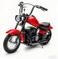 GarveeLife Electric Dirt Bike, 15 Mph & 150lb Max, 24V Ride On Toy for Big Kids w/Led Lights & Power Display, 300W Chain-Driven Motor, Two Speed, Handbrake, Leather Seat, 12' Air-Filled Tires, Red