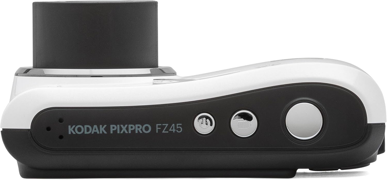 Kodak PIXPRO FZ45 16MP Digital Camera 4X Optical Zoom 27mm Wide Angle 1080P Full HD Video 2.7' LCD Camera (White) + 64GB Card and Reader + Memory Wallet Bundle