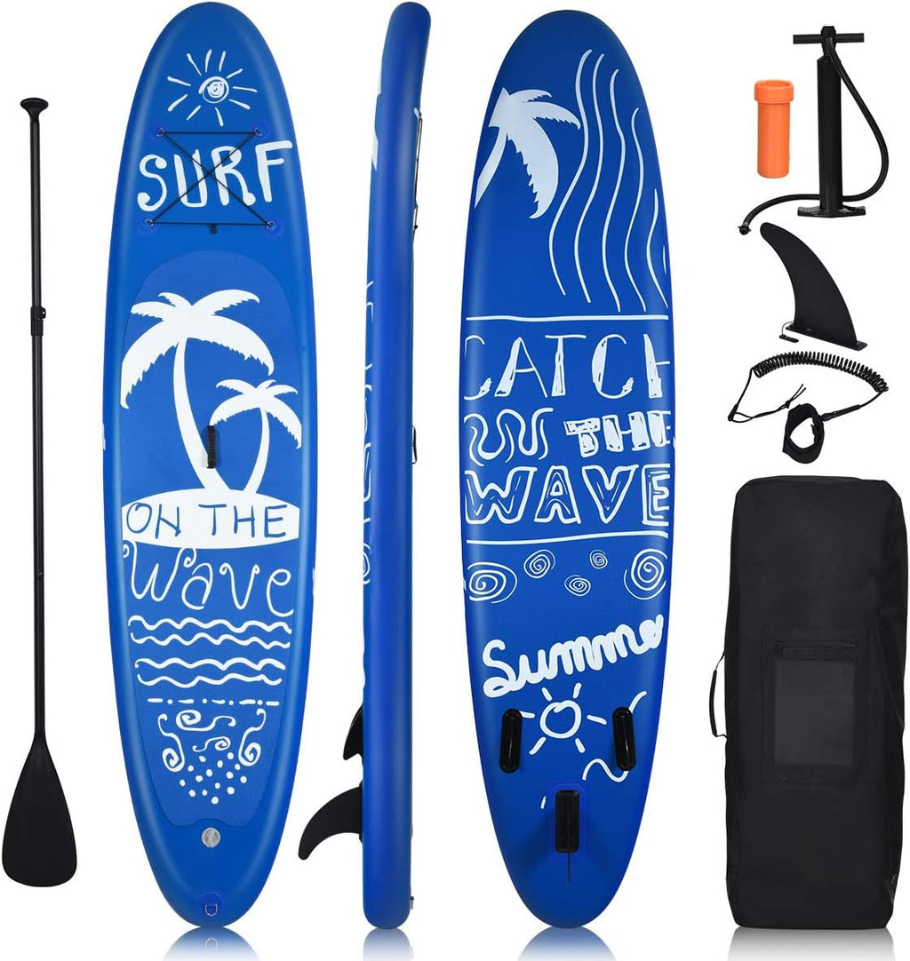 Goplus 9.8'/10'/11' Inflatable Stand Up Paddle Board, 6.5' Thick SUP with Premium Accessories and Carry Bag, Wide Stance, Bottom Fin for Paddling, Surf Control, Non-Slip Deck, for Youth and Adult