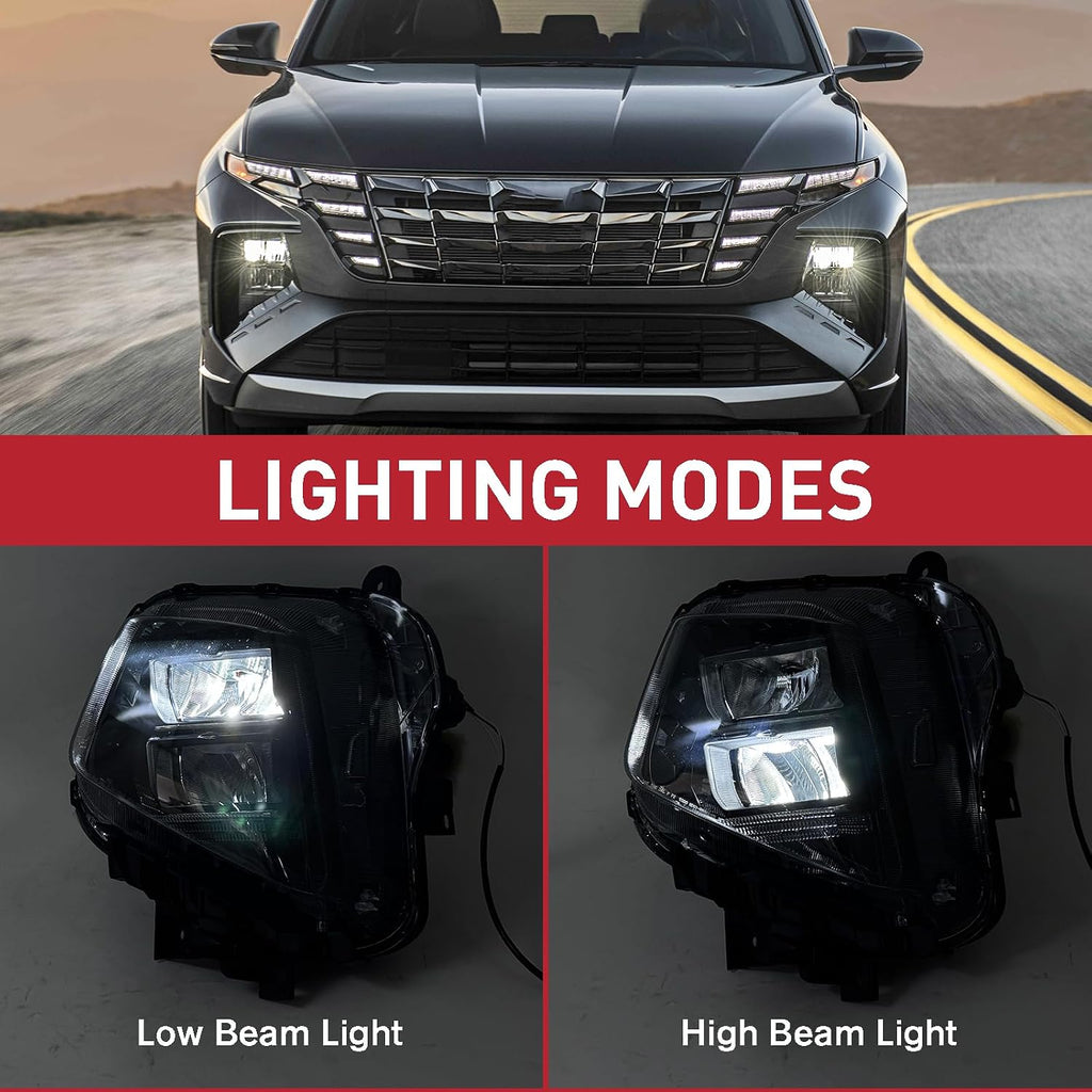 LED Headlight Assembly Compatible with 2022-2026 Hyundai Tucson SE/SEL Models Left Driver Side 92101-CW150 92101-CW650 HY2502250