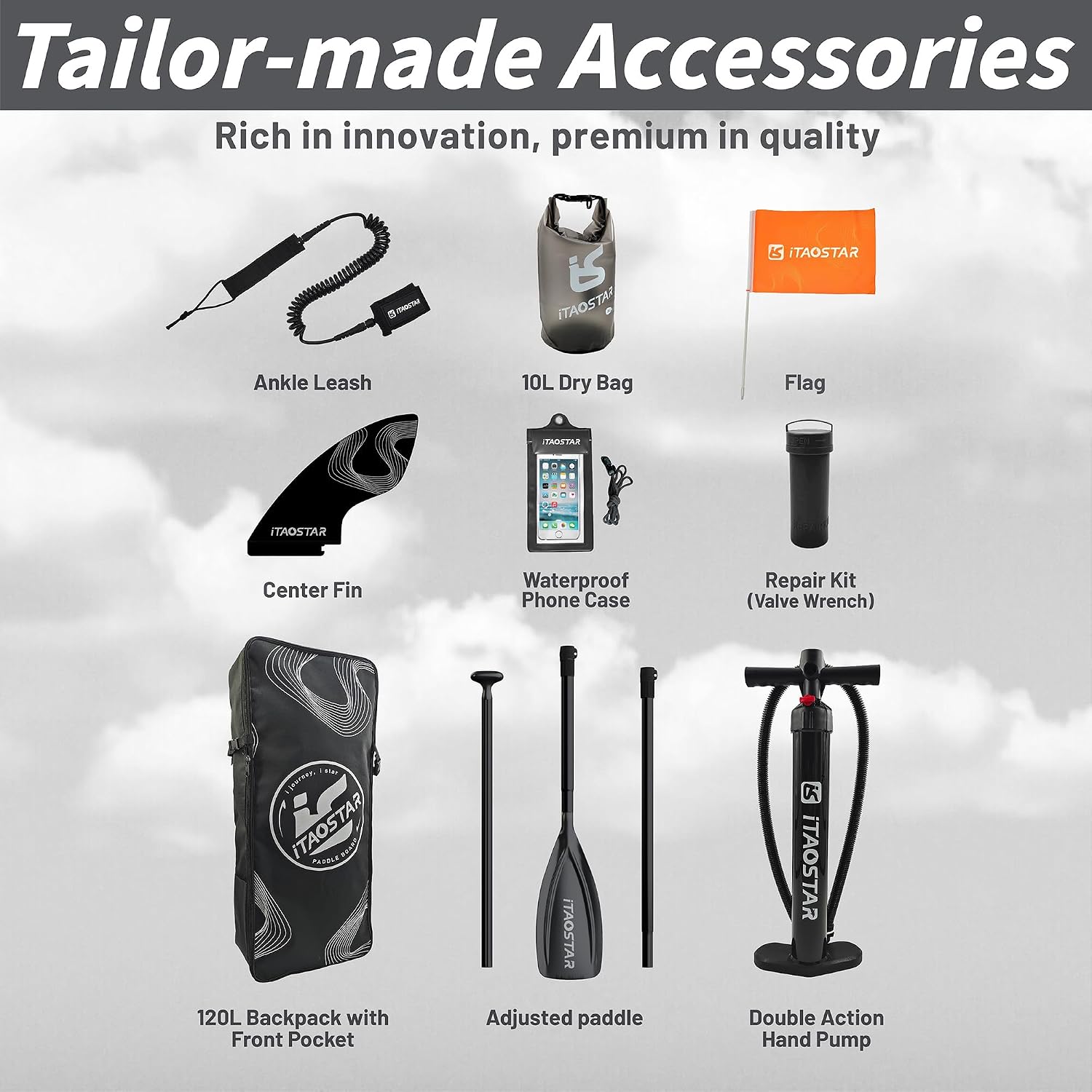 iTAOSTAR Lead 12' × 35' / 11' × 33' Stand Up Paddle Board Inflatable, Extar Wide SUP Board with 5 Fins Stable Design for Adults, Youth, All Skill Levels, Lakes, Oceans