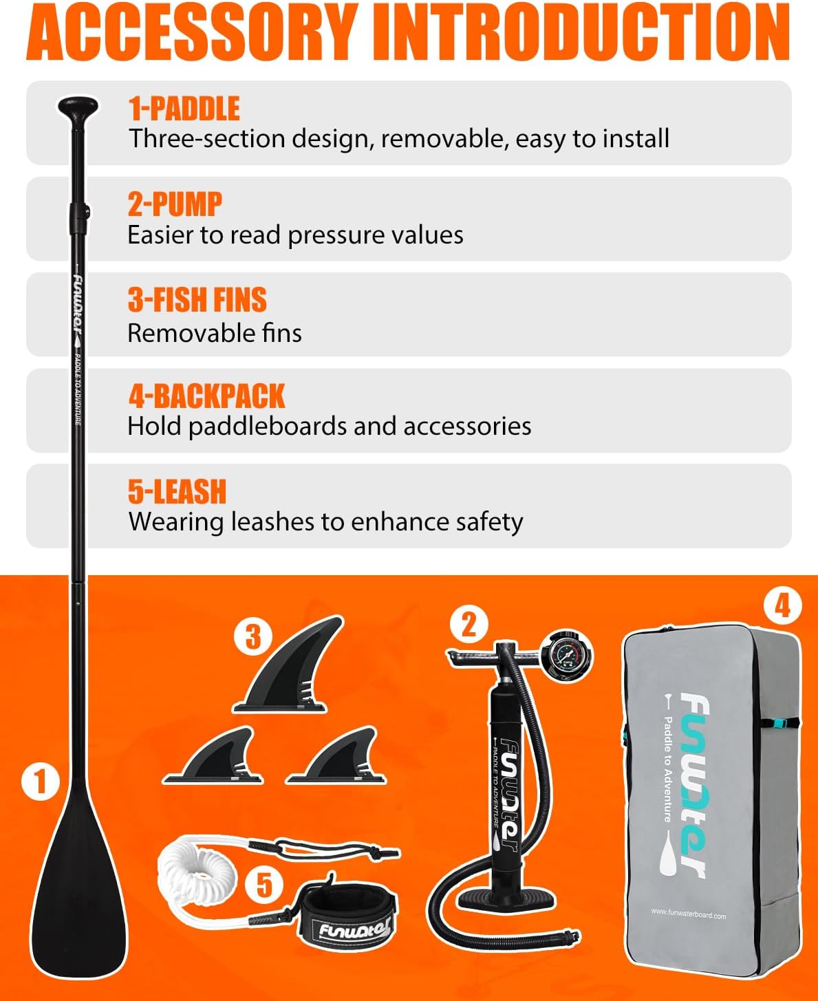 FunWater Inflatable Ultra-Light Stand Up Paddle Board for All Skill Levels with Premium SUP Paddleboard Accessories,Non-Slip Comfort Deck for Youth & Adults