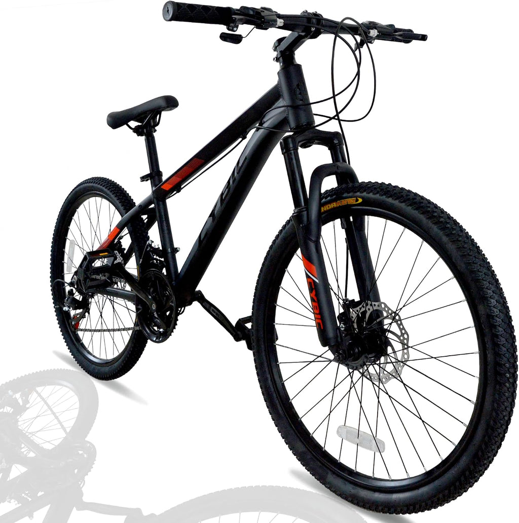 CYBIC Mountain Bike with 21-Speed, 26 Inch Aluminum Frame, Dual Disc Brake Mens and Womens Mountain Bike, Lightweight Cycling Bicycle, MTB Bicycle for Adults