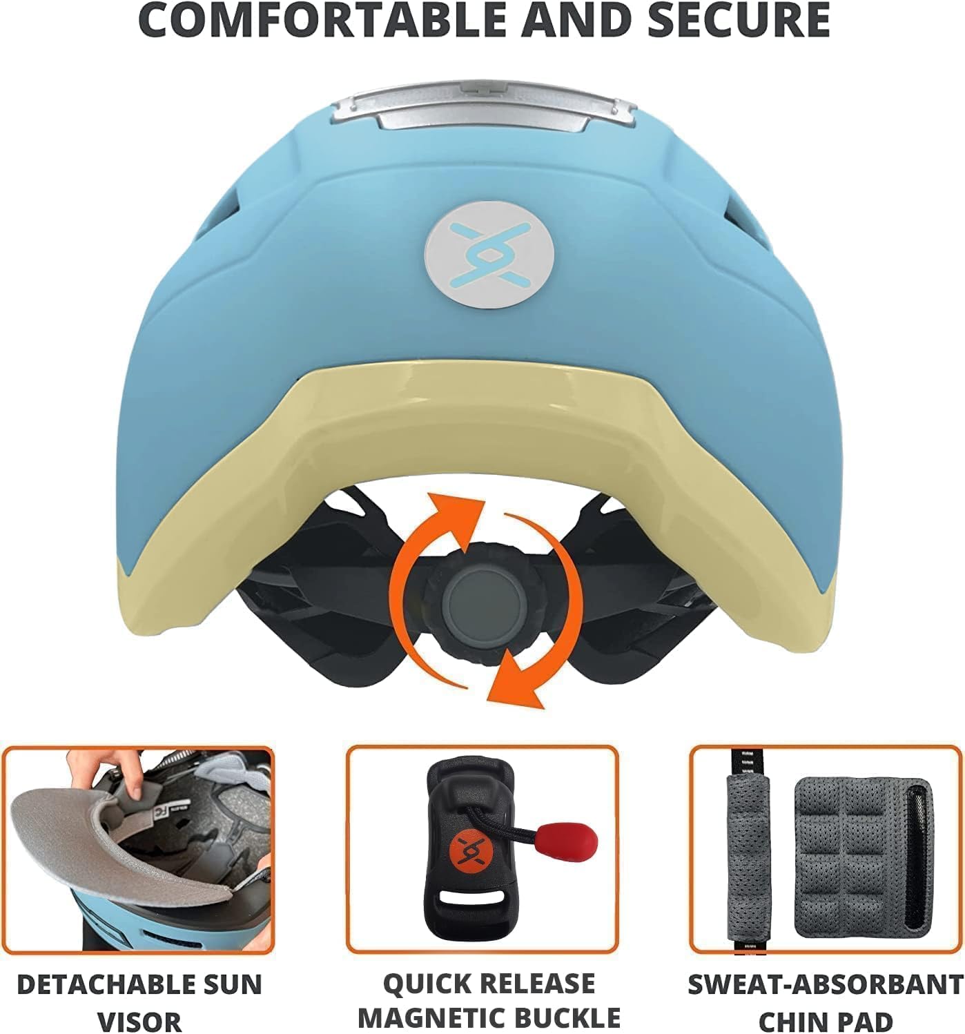 XNITO Kid Bike Helmets for Boys and Girls | Fit Head 51-54cm Circumference | CPSC & NTA-8776 Dual Certified | Multi-Sport Helmets with LED Lights, Magnetic Buckle, Detachable Visor