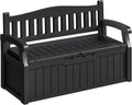 Homall 75 Gallon Outdoor Storage Benches Lockable Deck Box with Waterproof and UV Resistant, Waterproof Storage Box for Patio Furniture, Tools, Cushions (Black)