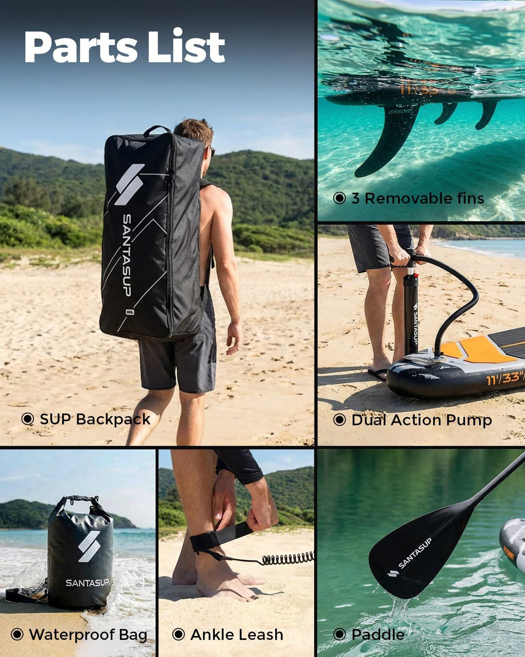 Inflatable Stand Up Paddle Board with SUP Accessories, Anti-Slip EVA Deck, 10'6'/11' Wide Stance Board, Sup Board for Adults & Youth of All Skill Levels Backpack