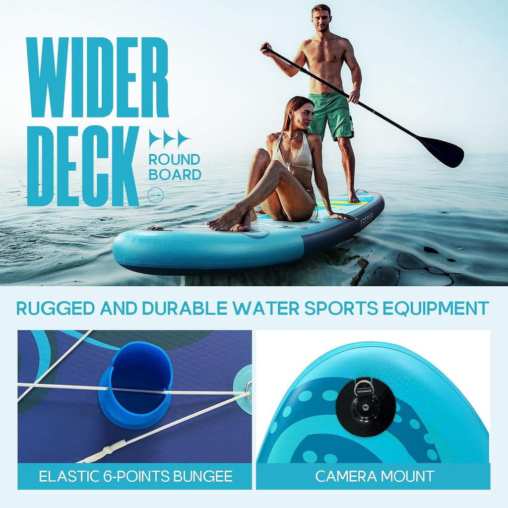 Paddle Boards for Adults, 10'6'/11'/11'6' Inflatable Paddle Board, Super Non Slip Eva, Stand Up Paddle Board with Removable Fins, Adjustable Paddle, Pump, Shoulder Strap, Leash, Standing Boat