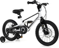 BABY JOY Kids Bike, 16' Magnesium Sporty Bicycle with Dual Disc Brakes, Removable Training Wheels, Body Suspension, Adjustable Handlebar & Saddle, Girls Boys Bike
