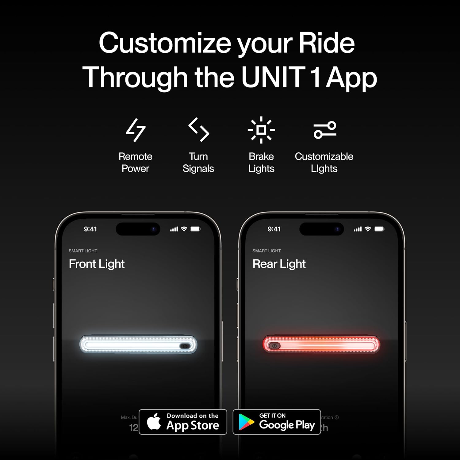 UNIT 1 Smart Light | Wireless LED Turn Signals & Brake Light | USB-C Rechargeable | Magnetic Mount | Nav Remote Compatible | App-Controlled Visibility via iOS & Android