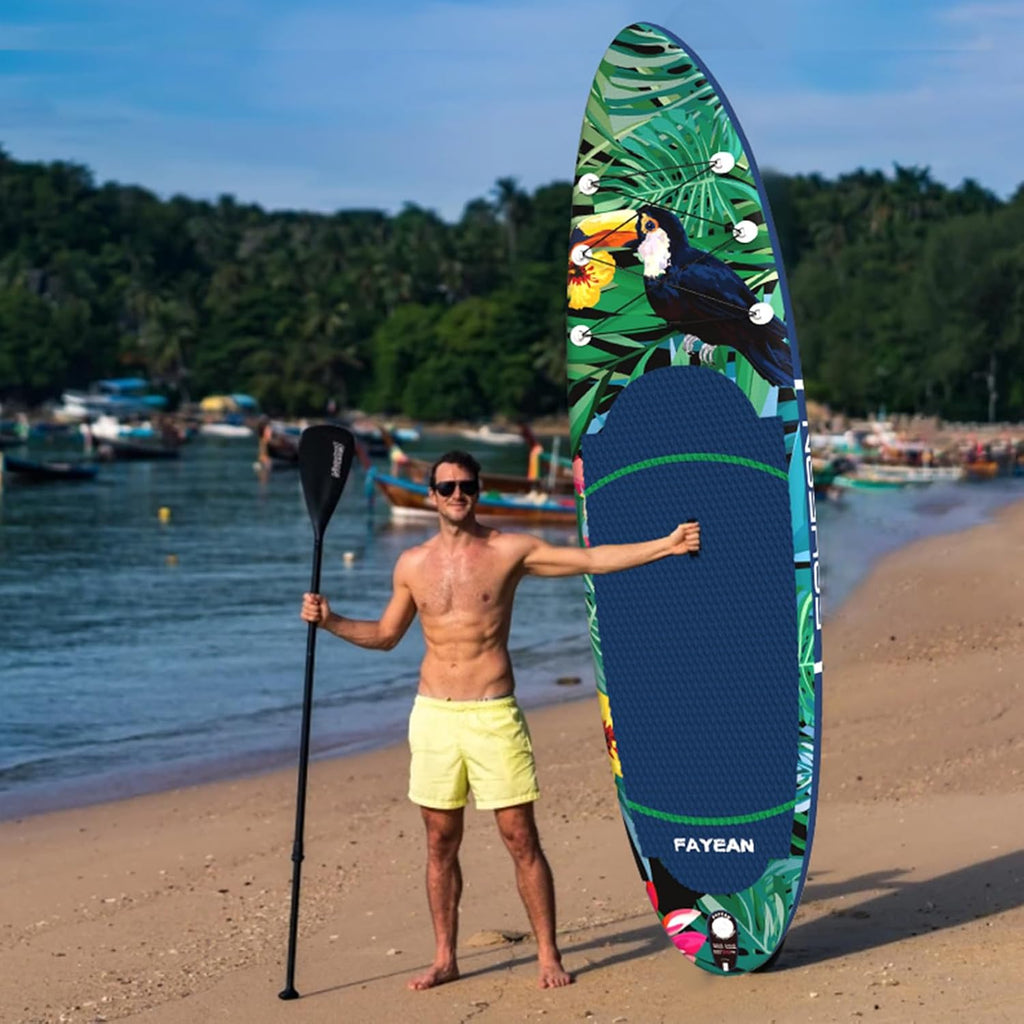Inflatable Paddle Board,Extra Wide 10.6'/11' Stand Up Paddle Board with Sup Accessories,400lbs Capacity for Family with Safety Leash, All Skill Levels Sup for Yoga,Fishing,Surfing