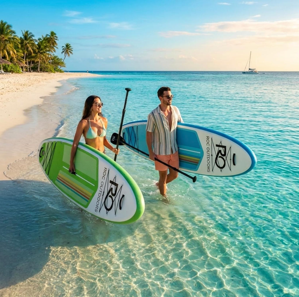 Roc Inflatable Stand Up Paddle Board 10' 6' with Premium SUP Paddle Board Accessories, Wide Stable Design, Non-Slip Comfort Deck for Youth & Adults
