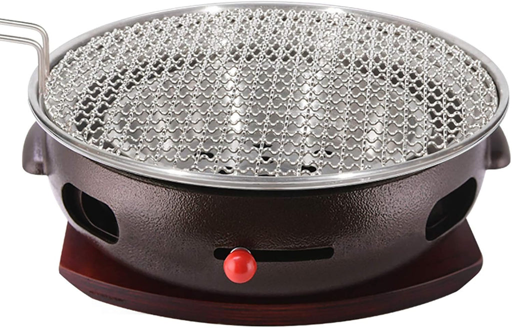 BBQ Barbeque Barbecue Grill, BBQ, Large Cast Iron Barbecue Meat Stove, Korean Household Charcoal Grill, Maifan Stone Baking Pan, Indoor Outdoor (Color : A)