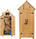 Wooden Outdoor Storage Shed with Double Doors,70' Tall Waterproof Storage Shed with Lock,Sheds & Outdoor Storage with Windproof Tipping for Deck,Backyard Garden and Yard