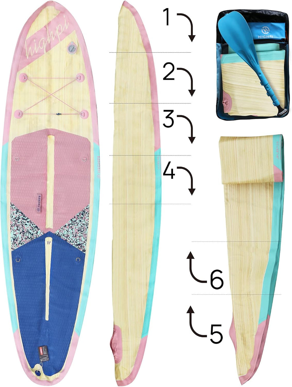 Inflatable Stand Up Paddle Board for Youth and Adults – Wide Sup with Premium Accessories, Blow Up Paddleboard for Surfing, Fishing, Yoga & More
