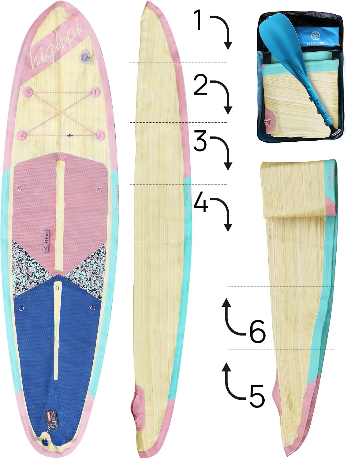 Inflatable Stand Up Paddle Board for Youth and Adults – Wide Sup with Premium Accessories, Blow Up Paddleboard for Surfing, Fishing, Yoga & More
