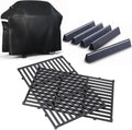 QuliMetal 7638 Cooking Grates, 7636 15.3' Flavorizer Bars and 7139 Grill Covers for Weber Spirit I and II 300 Series Grills with Front Controls