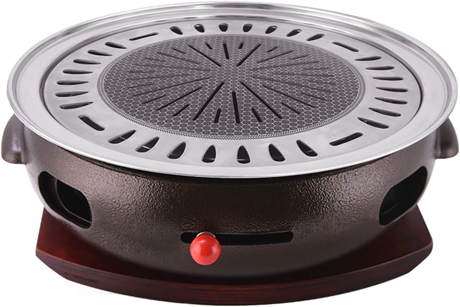 BBQ Barbeque Barbecue Grill, BBQ, Large Cast Iron Barbecue Meat Stove, Korean Household Charcoal Grill, Maifan Stone Baking Pan, Indoor Outdoor (Color : A)