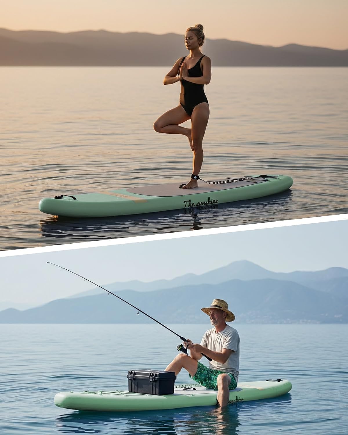 YOTTOY Inflatable Stand Up Paddle Board,Stable Lightweight 10'5' SUP with Non-Slip EVA Deck, Premium Paddleboard Accessories, Three-Fin System & Carry Bag,All-Around Inflatable SUP
