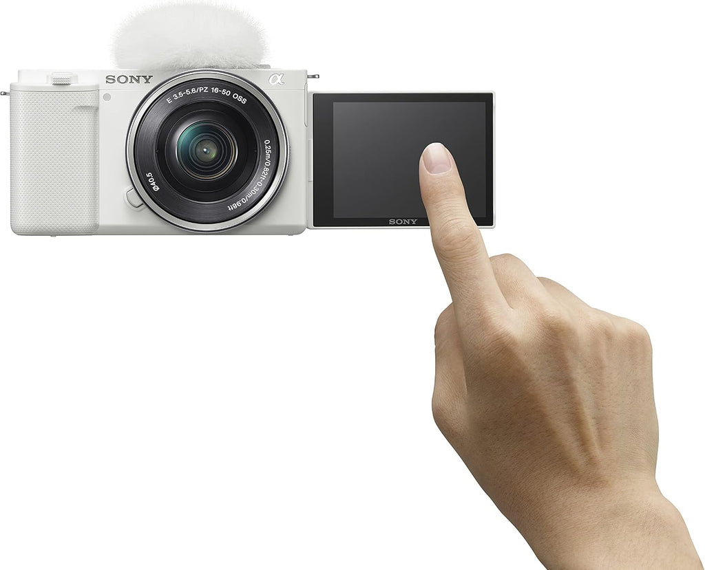 Sony Alpha ZV-E10 - APS-C Interchangeable Lens Mirrorless Vlog Camera Kit - White