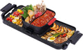 2 In 1 Barbecue Hot Pot, 110V Indoor Korean BBQ Hot Pot with Grill, Non-Stick Dual Temperature Control Shabu Shabu,Electric Shabupot Non Smoke Stove Portable for 2-10 People
