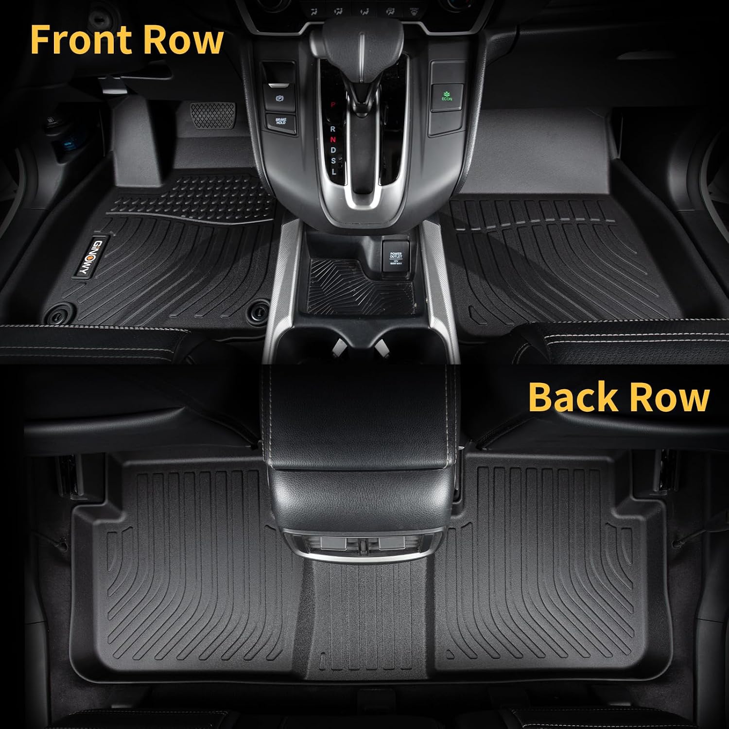 GINOWY-Floor Mats & Cargo Liner for Ford Mustang Mach-E 2021-2026丨TPE All Weather All Season Rubber Car Mats Liners Accessories for Mustang Mach-E Cargo Trunk Mat
