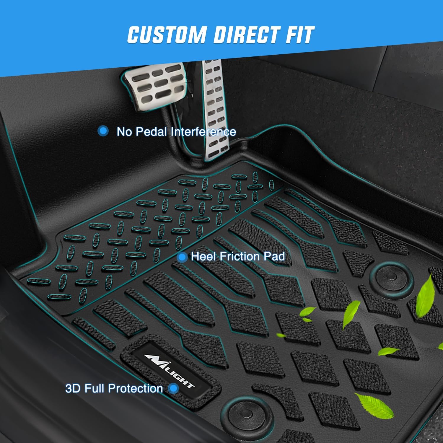 Nilight TPE Floor Mats for Hyundai Tucson PHEV (Plug-in Hybrid) 2022 2023 2024 2025 2026 All Weather Custom Fit Heavy Duty Floor Liners