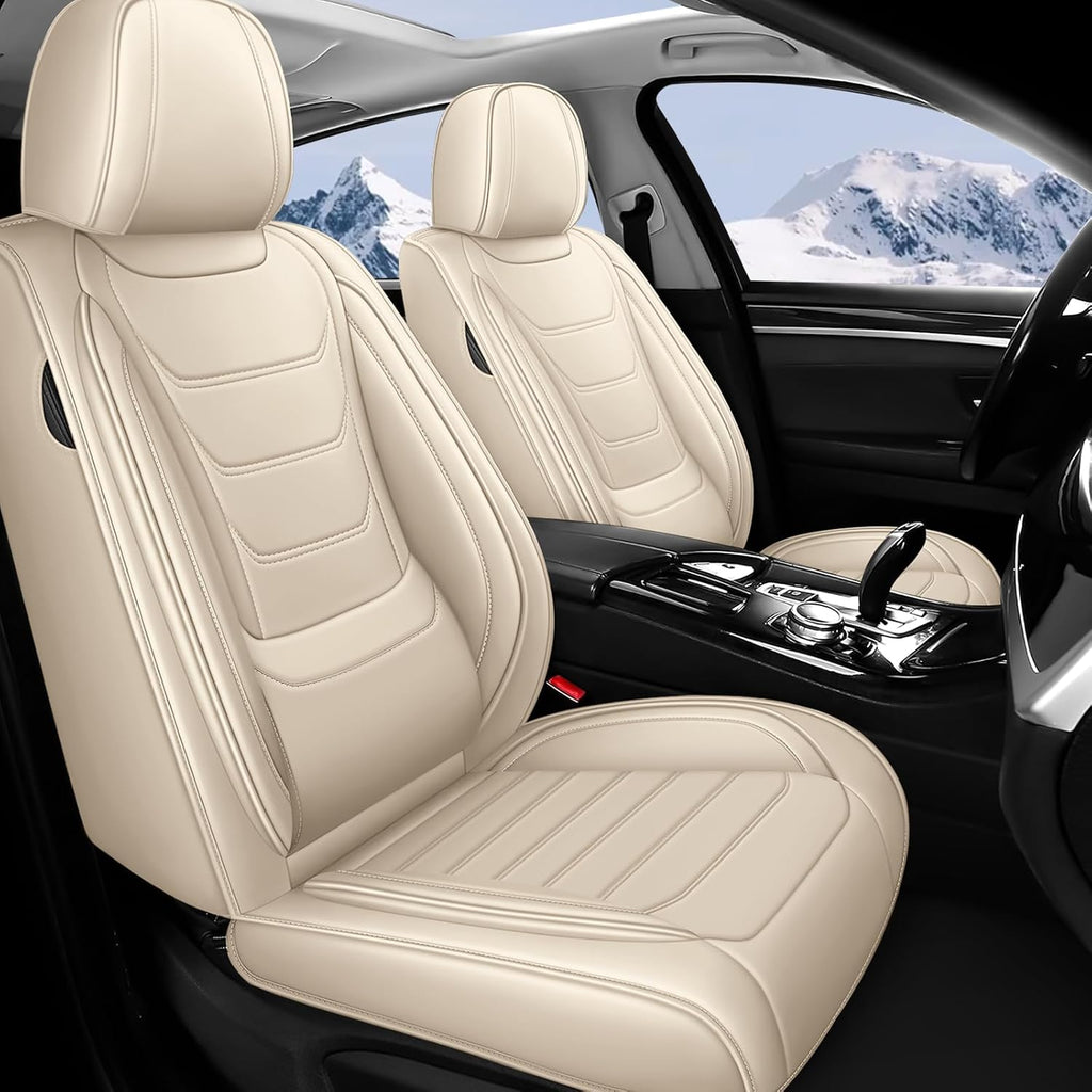 JWLK Seat Covers for Buick Envision 2016-2026, Family Seat Covers for Cars, Non-Slip, Airbag Compatible Vehicle Cushion, Waterproof & Easy-Clean(Standard 5 Seats, Beige)