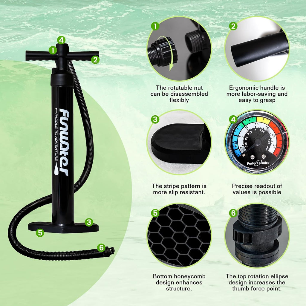 FunWater Inflatable Ultra-Light Stand Up Paddle Board for All Skill Levels with Premium SUP Paddleboard Accessories,Non-Slip Comfort Deck for Youth & Adults