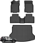 Wayhigh® Floor Mats & Cargo Liner for 2014-2020 Nissan Rogue(Not for Sport) All Weather TPE Car Mats Waterproof Floor Liners Custom Fit for Rogue Accessories- Black