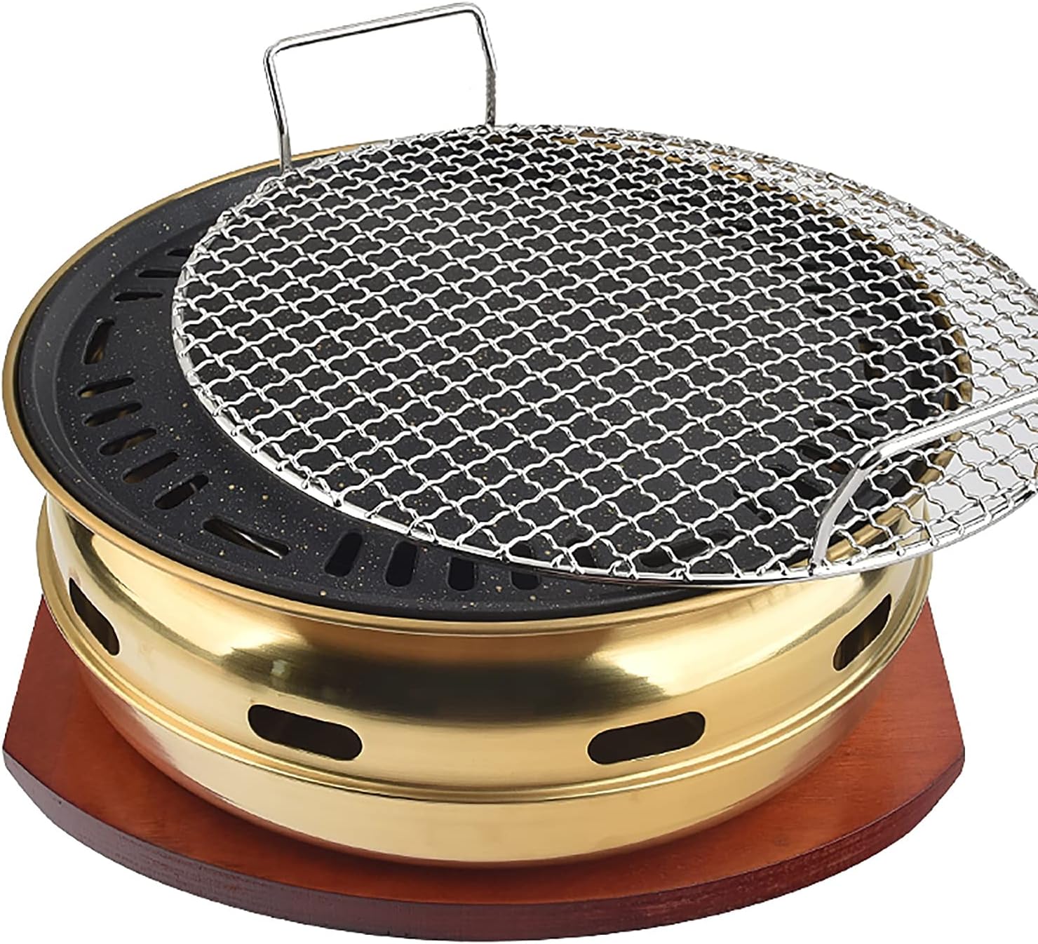 BBQ Barbeque Barbecue Grill, BBQ, Multifunctional Charcoal Barbecue Grill, Household Korean BBQ Grill, Tabletop Smoker Grill (Color : D)