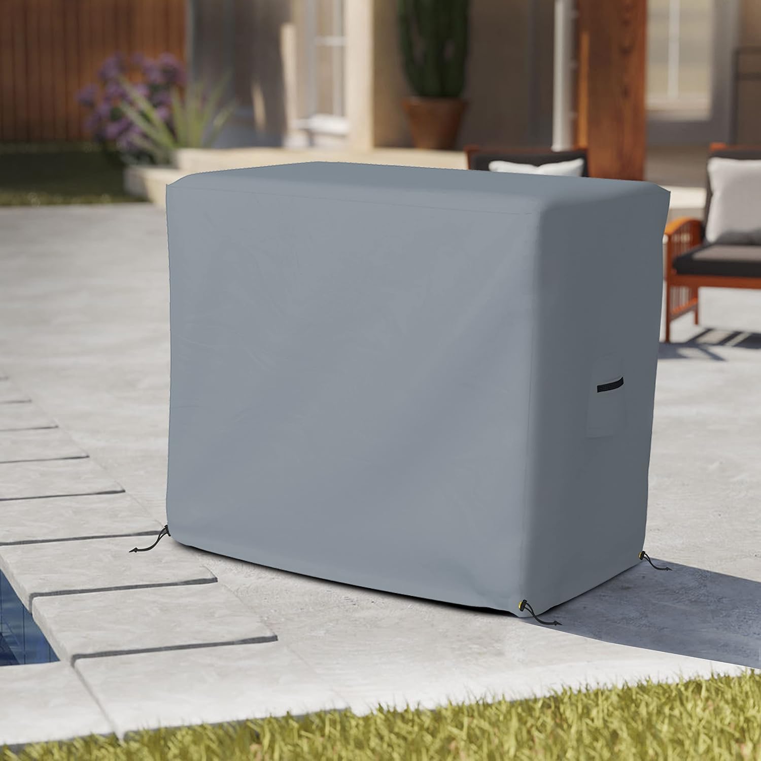 Bar Cart Cover 18 Oz Waterproof 100% Weather Resistant cart Cover with Air Pockets & Drawstring for Sung Fit (34'(H) x 50'(W) x 30'(D), Grey)
