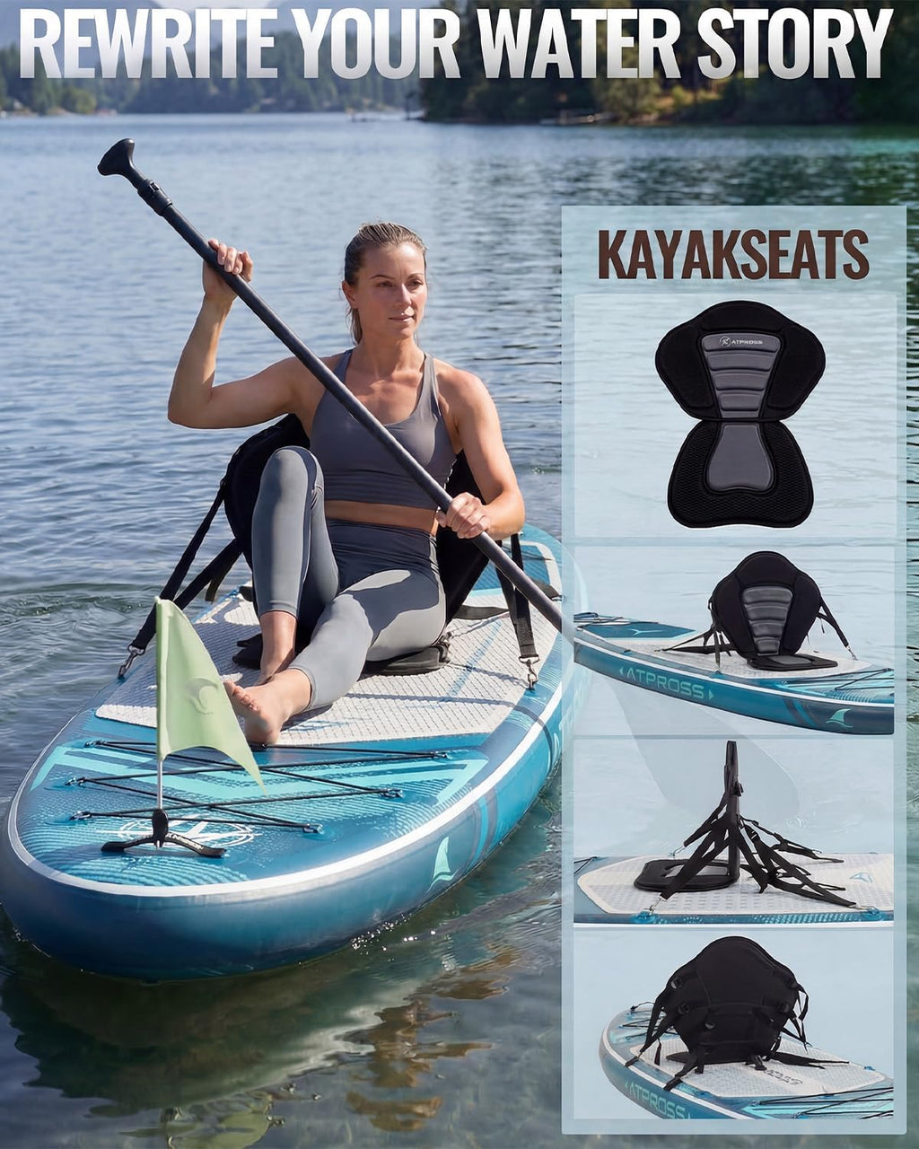 11'6'x35' Inflatable Paddle Board, 450lbs Extra Wide Stand Up Paddleboard for Adults with Premium SUP Accessories Kit & Backpack, Blow Up Kayak Non-Slip Stable Deck Boat for Yoga Fishing Surf