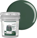 EVOLVE Barn & Fence Paint, Flat (Hunter Green), 5 Gallon – Durable Scratch-Resistant Wood Coating for Outbuildings & Fences, Fast-Dry Water-Based Formula