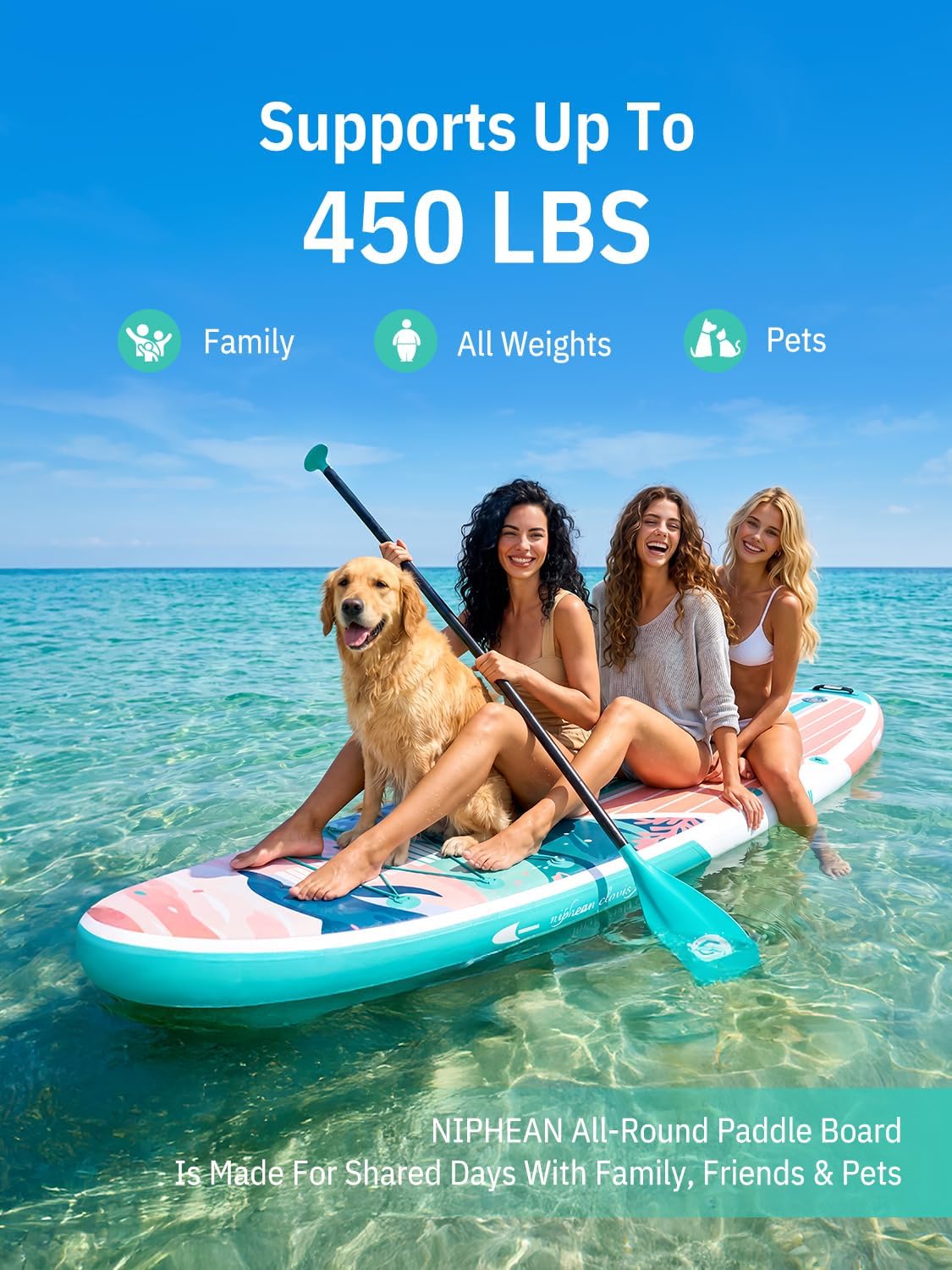 Niphean Inflatable Stand Up Paddle Board with SUP Accessories, Anti-Slip EVA Deck, 10'6'' Inflatable Paddle Boards for Adults & Youth of All Skill Levels