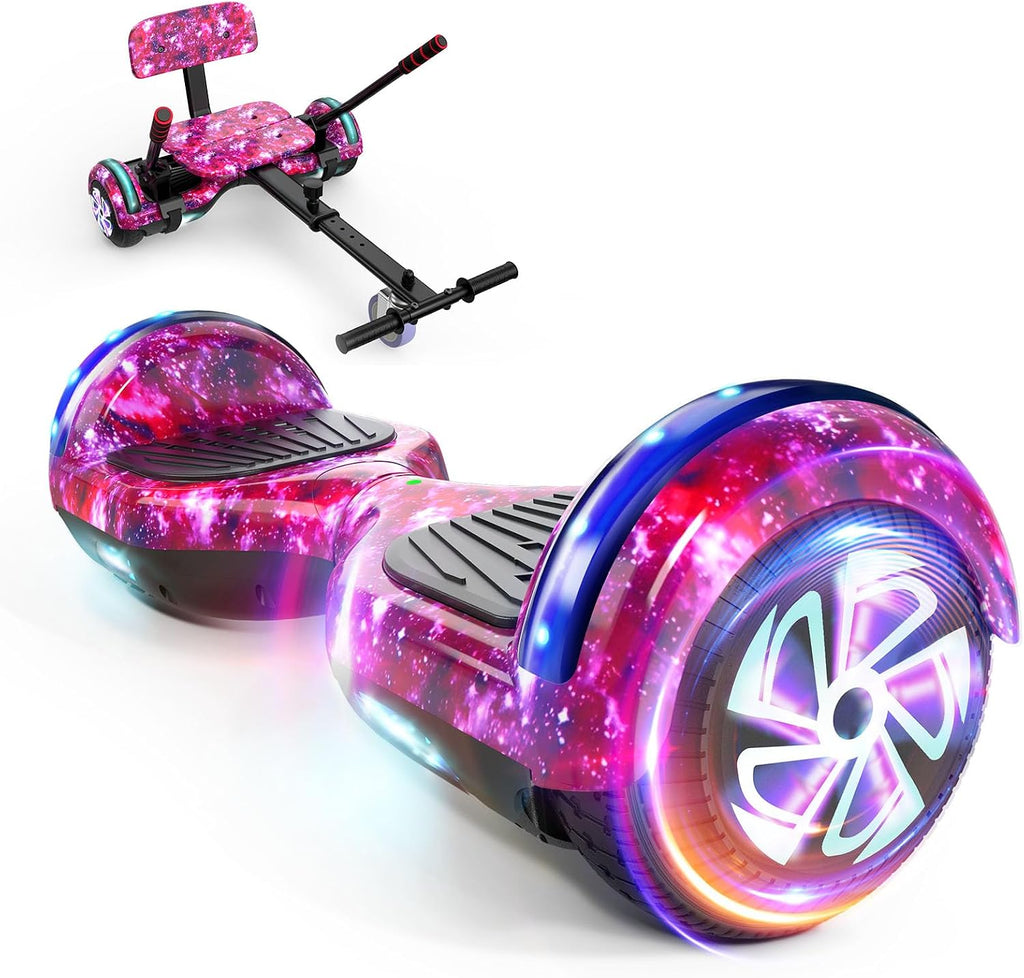 LIEAGLE Hoverboard, 6.5' Self Balancing Scooter Hover Board with Bluetooth Wheels LED Lights for Kids Adults
