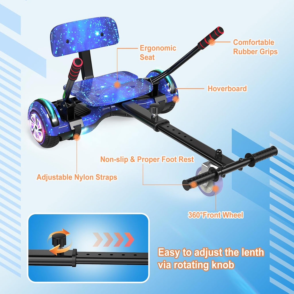 LIEAGLE Hoverboard, 6.5' Self Balancing Scooter Hover Board with Bluetooth Wheels LED Lights for Kids Adults