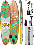 11'Stand Up Paddle Boards Surf Control with Premium SUP Board Accessories Backpack & Removable Fins, 34' Wide Inflatable Paddle Boards of All Skill Levels